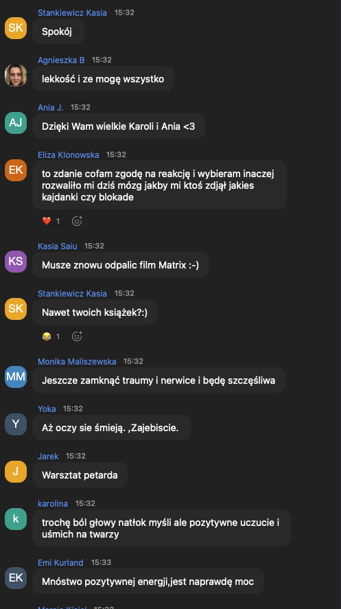 EFEKTY UCZETNICZEK PROGRAMU NEUROHACKING MASTERCLASS
