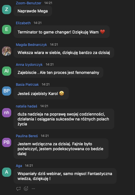 EFEKTY UCZETNICZEK PROGRAMU NEUROHACKING MASTERCLASS